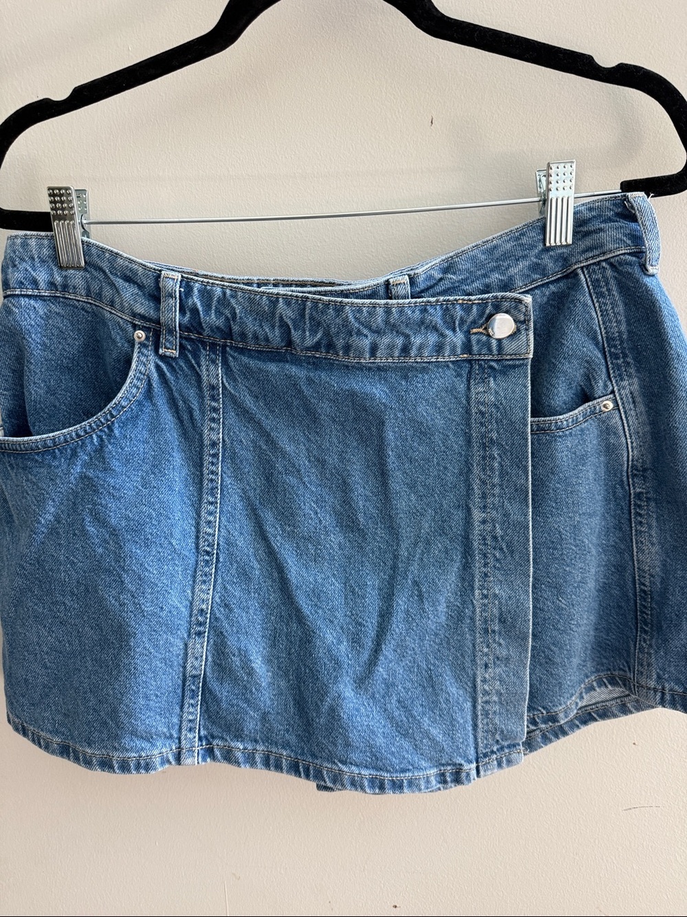 Zara Blue Denim Wrap Skort Large Sold Out Goes With Everything